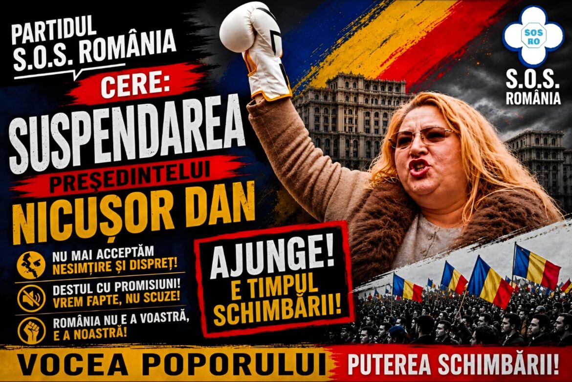 S.O.S. România iese în stradă pentru strângerea de semnǎturi pentru suspendarea președintelui Nicușor Dan