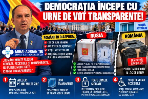 Deputat Mihai Țiu: Democraţia începe cu urne de vot transparente