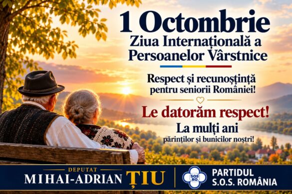Deputat Mihai Țiu: 1 Octombrie – Respect și recunoștință pentru seniorii României